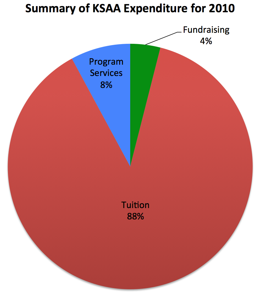 Summary of expenditure for 2010